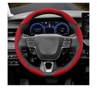 Steering Wheel Protector Cover For Toyota For Roomy For Aqua For Probox For Prius 30 E150 For Isis C Hr Anti-Slip Buckle Segmented Suede Steering Wheel Cover(Red 3-piece Set)