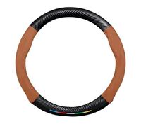 Steering Wheel Protector Covers Carbon Fiber Leather Car Steering Wheel Cover For Benz W203 W204 W205 W206 W176 W177 W212 W213 X156 X253 W117 W118 Car Grip Cover(O Light Brown)
