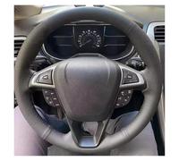 Steering Wheel Protector Customized Black Microfiber Perforated Steering Wheel Leather Cover For For Mondeo For Fusion 2013-2019(WHITE)