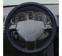 Steering Wheel Protector DIY Black Hige Soft Artificial Leather Steering Wheel Covers(White Thread)(Orange Thread)
