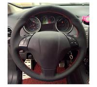 Steering Wheel Protector For Fiat For Bravo 2007-2011 Cover Anti-Slip Black Leather Braid Car Accessories Auto Interior Accessories Car Steering Wheel Cover(White Thread)