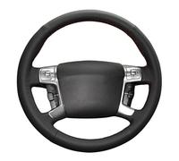 Steering Wheel Protector For Mondeo For Galaxy For S-Max 2006 2007 2008 2009 2010 2011 2012-2014 2015 Car Steering Wheel Cover Soft Hand-Stitched Black Artificial Leather(Yellow Thread)