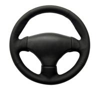 Steering Wheel Protector For Peugeot 206 1998 1999 2000 2001 2002-2005 206 SW 2003 2004 2005 206 CC 2004 2005 Car Steering Wheel Cover Black Artificial Leather Hand-stitched(Blue Thread)