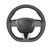 Steering Wheel Protector For Seat For Leon For Altea For Cupra 2008-2012 Soft Black Artificial Leather Car Steering Wheel Cover(Red)