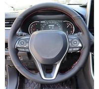 Steering Wheel Protector For Toyota For Corolla For RAV4 For Avalon For Crown 2019 For Camry DIY Hand Sewing Microfiber Leather Auto Car Steering Wheel Cover Interior Accessories(White Thread)