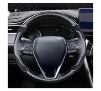 Steering Wheel Protector Hand-stitched Black Red Leather Steering Wheel Cover For Toyota For Avalon For Camry For Crown 2018-2019 For Corolla 2018-2020(Red Blue)