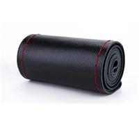 Steering Wheel Protector Hand-Stitched Steering Wheel Cover 36-40cm Leather Braid On The With Needles Thread Car-Styling Steering Covers(Red Thread 40cm 1)