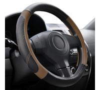 Steering Wheel Protector Made from Stretchable Synthetic Leather for Tight Fit and Year Round Usability in a Wide Range of Vehicle Interiors (coffee)