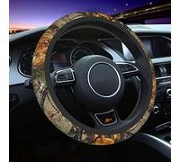 Steering Wheel Protector Real Tree Camo Deer Chiken Woods Car Steering Wheel Protection Cover Universal, Elastic,Comfortable Car Steering Wheel Protector For Women Truck Car Accessories 38cm