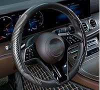 Steering Wheel Protector Universal Carbon Fiber Silicone Car Steering Wheel Cover Micro Leather PVC Booster Non-Slip(2pcs Black)
