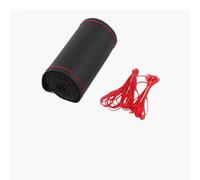 Steering Wheel Protector Universal DIY Car Steering Wheel Cover 15inch/38cm Leather Auto Wrap Hand Sewing Accessories Interior(Leather 38CM Red)