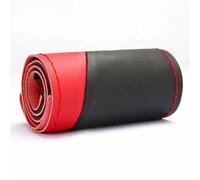 Steering Wheel Protector Universal Hand Sew DIY Stitch Leather Protector Braiding Cover For Steering Wheel 38 Cm Carbon Fiber Car(Red)