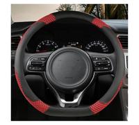 Steering Wheel Protectors Car Steering Wheel Cover 38cm 15" Leather For Kia For Rio 2 3 4 X Line For Kombi For Sedan K2 K3 K4 K5 KX1 KX3 KX5(RED D)