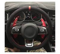 Steering Wheel Protectors Car Steering Wheel Cover Black Genuine Leather Suede For VW For Golf 7 For GTI For Golf R For MK7 For Polo For GTI(3)