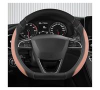 Steering Wheel Protectors Car Steering Wheel Covers 38cm Ice Silk +Leather For SEAT For Tarraco For Toledo For Arona For Leon Accessories(PINK D)