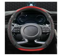 Steering Wheel Protectors Carbon Fibre Leather D Shape Car Steering Wheel Cover For Hyundai For Creta II 2021 2022 2023 2024 Auto Accessories(Red)