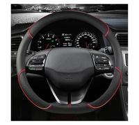 Steering Wheel Protectors Microfiber Leather Car Steering Wheel Cover Anti-slip for Hyundai i30 for Kona i10 i35 for Elantra for Santa Fe(RED D)