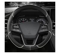 Steering Wheel Protectors Microfiber Leather Car Steering Wheel Cover Anti-slip for Hyundai i30 for Kona i10 i35 for Elantra for Santa Fe(WHITE O)