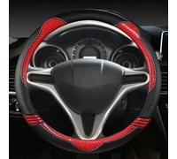 Steering Wheel Protectors PU Leather Car Steering Wheel Cover For Fit For Jazz For City 2009-2013 For Insight 2010-2014 For Civic 2004-2014(Red)