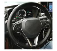 Steering Wheel Protectors Steering Wheel Cover Genuine Leather For Toyota For Avalon For Camry 2018-2019 For Crown 2018-2019(White Thread)