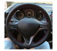 Steering Wheel Proter DIY Black Hand Stitch Microfiber Leather Car Steering Wheel Cover For Fit 2009-2013 For City For Jazz Car Wheel Cover(WHITE)
