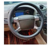 Steering Wheel Proter For Mondeo For Mk4 2007-2012 For S-Max 2008 DIY Hand-stitched Black Genuine Leather Car Steering Wheel Cover Car Wheel Cover(Gray)