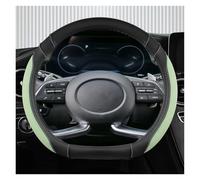 Steering Wheel Proter Ice Silk +Leather D Shape Car Steering Wheel Cover For Hyundai For Creta II 2021 2022 Car Wheel Cover(GREEN)