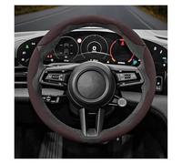 Steering Wheel Proter Suede Snap-on Steering Wheel Cover For Fit For Macan For Cayenne 911 For Taycan For Panamera 918 718 Car Wheel Cover(Mocha O 3-P)