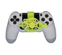 Steering Wheel Replacement for PS4 Controller Racing Games Mini Steering 3D printing Wheel Auxiliary Controller Game Joystick Simulator Gamepad (Yellow)