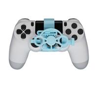 Steering Wheel Replacement for PS4 Controller Racing Games Mini Steering 3D printing Wheel Auxiliary Controller Game Joystick Simulator Gamepad (Blue)