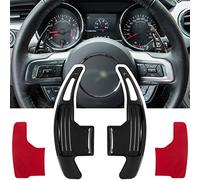 Steering Wheel Shift Paddle Extended Shifter Trim Cover for Ford Mustang 2015 2016 2017 2018 2019 2020 2021 2022 2023 Interior Decoration Accessories Aluminum Alloy (Black 2PCS)