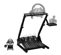 Steering wheel stand for Logitech G25 G27 G29 G920 G923, steering wheel gaming wheel stand with gear lever holder, foldable stand racing for Thrustmaster T300Rs T300Gt T150Rs Xbox PS5 PS4 PC, black