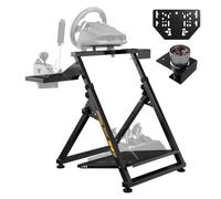 Steering Wheel Stand High Compatible with Logitech G29 G23, Fits Handbrake | Height Adjustable Racing Wheel Stand, Foldable Sim Racing Stand with Cup Holder, 31 Holes Wheel Panel, 26 Holes Shifter Panel