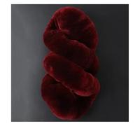 Steering Wheel Steering Wheel Protective Universal Winter Car Cover Fur Integrated Plush Warm Accessories(Dark red)