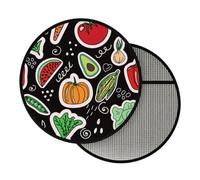 Steering Wheel SunShade, Cartoon Vegetables Fruits | 17.7 Inch Foldable Sun Shade Cover for Car Steering Wheel, Heat Thermal Insulation Cooling Protector for Cars SUV Truck Van