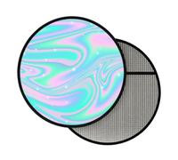 Steering Wheel SunShade, Holographic Abstract Background In Pastel Neon | 17.7 Inch Foldable Sun Shade Cover for Car Steering Wheel, Heat Thermal Insulation Cooling Protector for Cars SUV Truck Van
