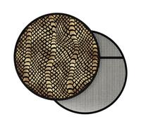 Steering Wheel SunShade, Safari African Black Gold Python Animal Pattern | 17.7 Inch Foldable Sun Shade Cover for Car Steering Wheel, Heat Thermal Insulation Cooling Protector for Cars SUV Truck Van
