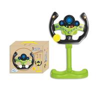 Steering Wheel Toy Kids Simulated Driving Controller Portable Electric Early Education Simulation Steering Wheel Toy with Lights Music Funny Interactive Driving Wheel with Music (green)