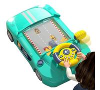 Steering Wheel Toy, Musical Steering Wheel Toddler Driving Racing Car Game with Sound, Interactive Racing Car Simulator Toy Gifts for Kids Boys Girls Age 3 4 5 6 Year Olds (Green-Battery)