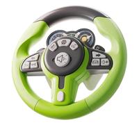 Steering Wheel Toy, Plastic Kids Steering Wheel For Car, Interactive Driving Toy With 11 Keys & Early Learning Content - Large Green