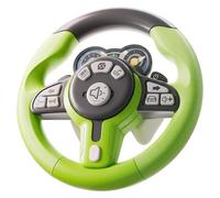 Steering Wheel Toy, Plastic Kids Steering Wheel For Car, Interactive Driving Toy With 11 Keys & Early Learning Content - Large Green