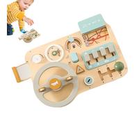 Steering Wheel Toys - Wooden Educational Toy for Learning to Drive,Activity Board with Handlebar - For Kids Girls Boys Playroom Classroom Home Childcare Travel Party Birthday