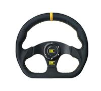 Steering Wheel Universal D-Shape Steering Wheel Modified Racing 13Inch 320mm Leather Flat Drift Car Rally Sport Simulated Game(YELLOW)