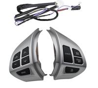 Steering Wheel Volume and Cruise Control Buttons Replacement for Mitsubishi For ASX For Outlander EX Models 2006 2012 Compatible with Original Equipment (Silver)