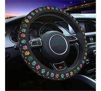 Steering Wheel Yellow Ducks Car Steering Wheel Cover Universal Fit 15 Inch Steering Wheel Cover Protector For SUV Sedan Vans Trucks Cover(Paw Print)