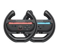 Steering Wheels Compatible with Nintendo Switch 2 Joy-Cons, TRANSNOVO Controller Racing Wheels for Mario Kart 8 Deluxe, Switch 2 Accessories,TWIN PACK [2X Black Wheels]