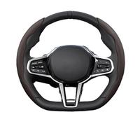 Steering Wheels Cover For Bmw E46 F20 E87 E39 E91 G20 F31 E93 For X3 E83 E61 For M2 F30 For X5 E90 Breathable Hole Leather Steering Wheel Cover Segmented(Mocha D-Shaped 2Piece)