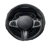Steering Wheels Cover For Bmw E46 F20 E87 E39 E91 G20 F31 E93 For X3 E83 E61 For M2 F30 For X5 E90 Breathable Hole Leather Steering Wheel Cover Segmented(Black Round 2Piece)