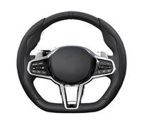 Steering Wheels Cover For Bmw E46 F20 E87 E39 E91 G20 F31 E93 For X3 E83 E61 For M2 F30 For X5 E90 Breathable Hole Leather Steering Wheel Cover Segmented(Black D-Shaped 2Piece)