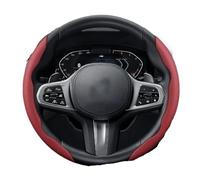 Steering Wheels Cover For Bmw E46 F20 E87 E39 E91 G20 F31 E93 For X3 E83 E61 For M2 F30 For X5 E90 Breathable Hole Leather Steering Wheel Cover Segmented(Red Round 2Piece)